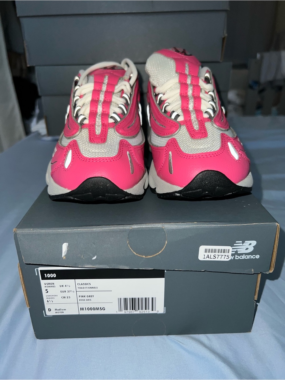 New Balance Pink & Cream 1000 Series Sneakers